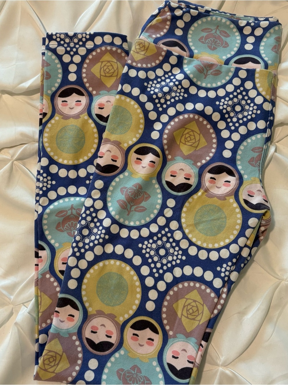 LuLaRoe OS Leggings, Russian Stacker Dolls, Like New